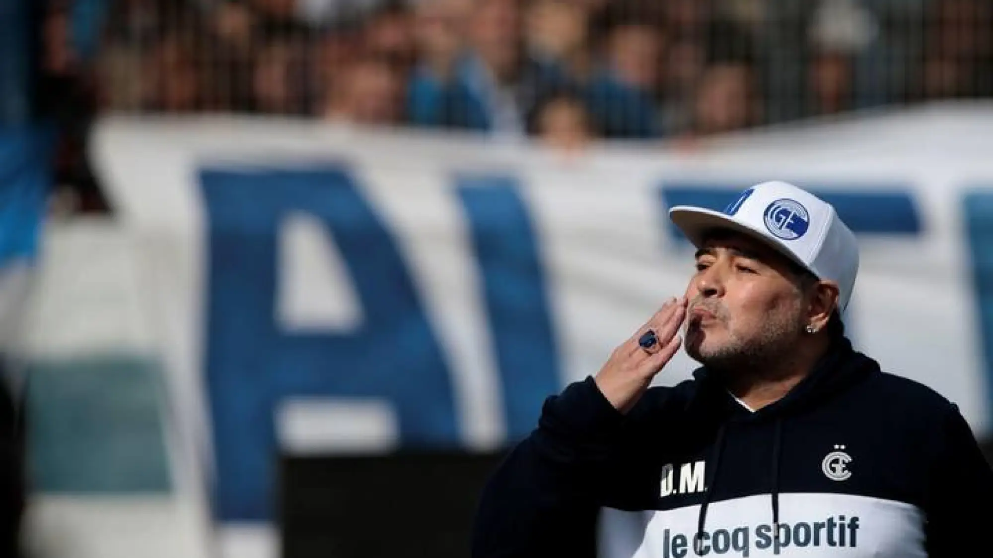Diego Maradona en el estadio de Gimnasia y Esgrima de La Plata el último club que dirigió, EFE / Demian Alday