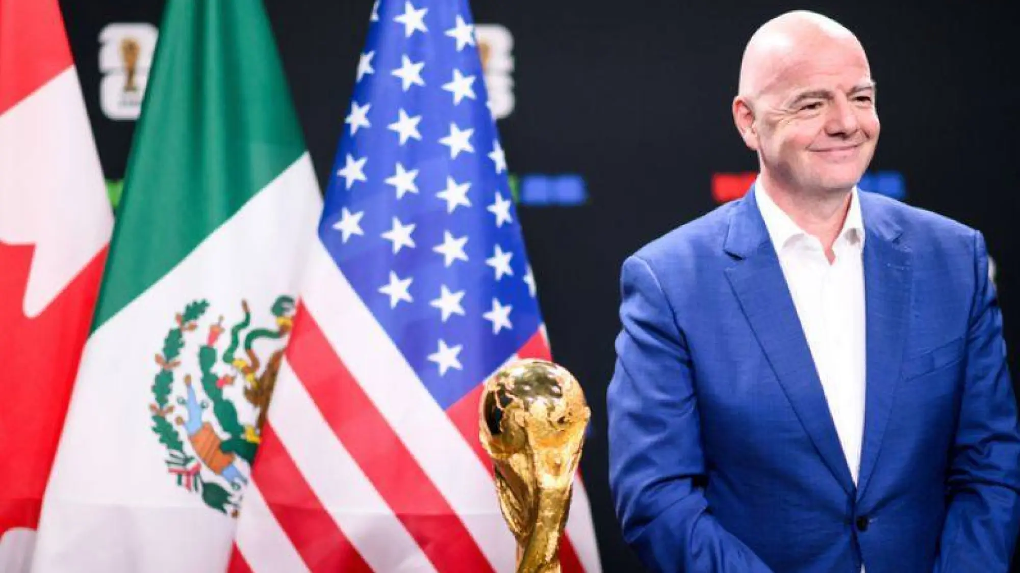 Gianni Infantino, presidente de la FIFA anuncia mejores premios para el Mundial 2026., AFP