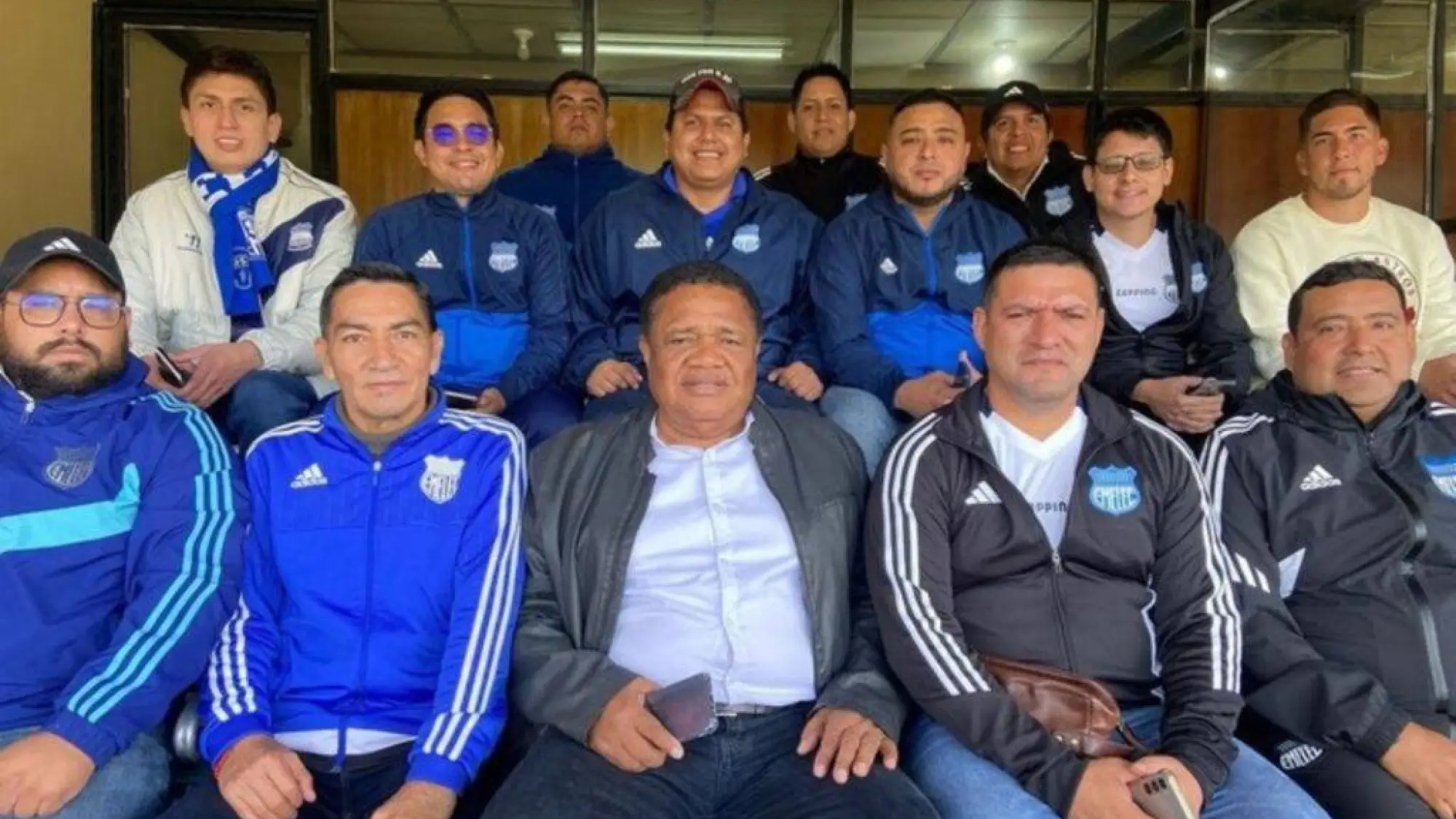 Directivos de Emelec encabezado por Jorge Guzmán., @Jorgeguzman_ofi