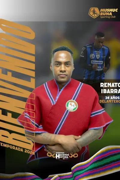Cambio de planes: Renato Ibarra se pone el ‘Ponchito’ y jugará en Mushuc Runa