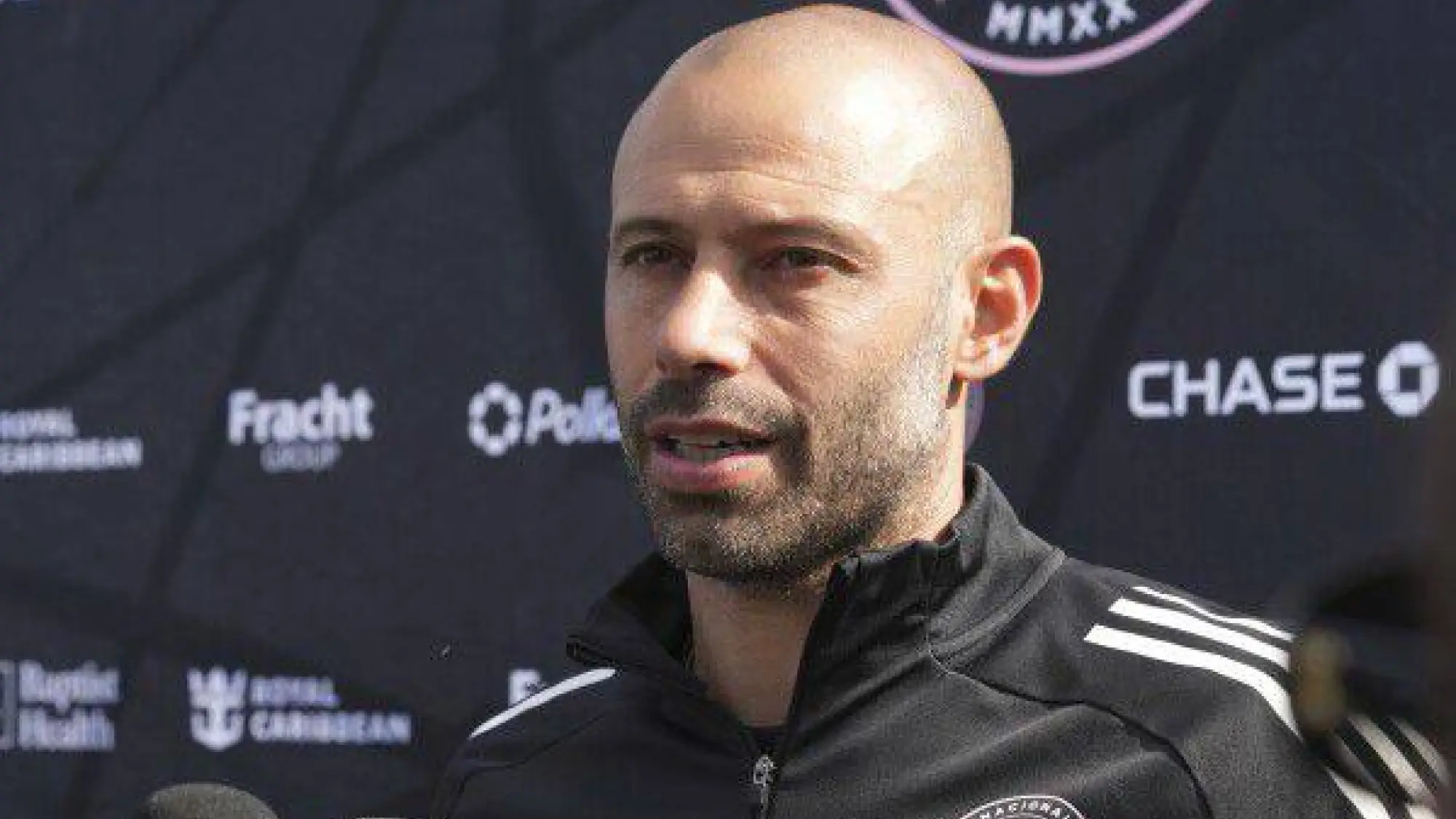 Javier Mascherano en zona mixta., AP