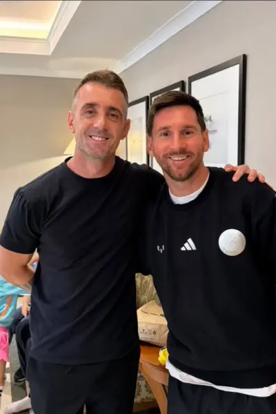 Encuentro rosarino: Damián Díaz compartió con Messi en la previa del “partido de la historia”