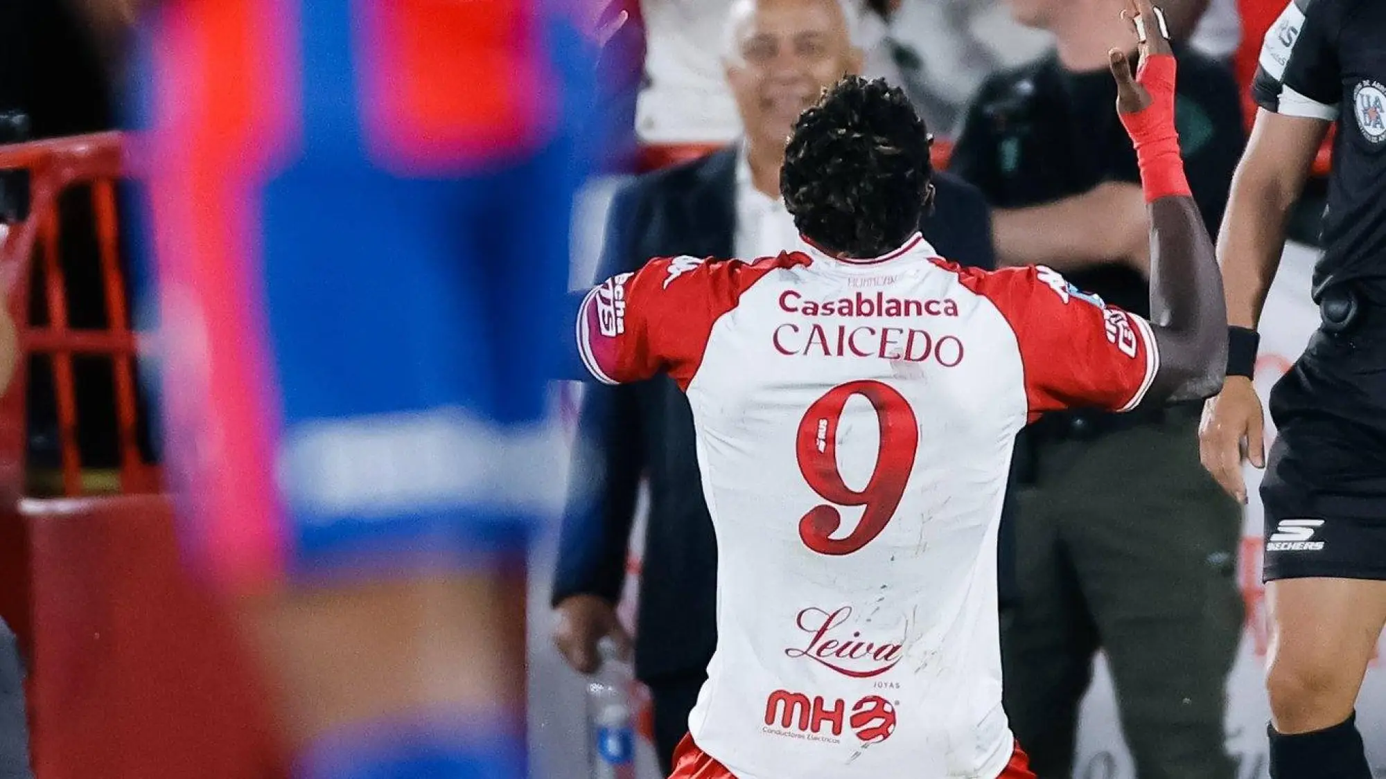 Jordy Caicedo hoy en el clásico ante San Lorenzo., @CAHuracán