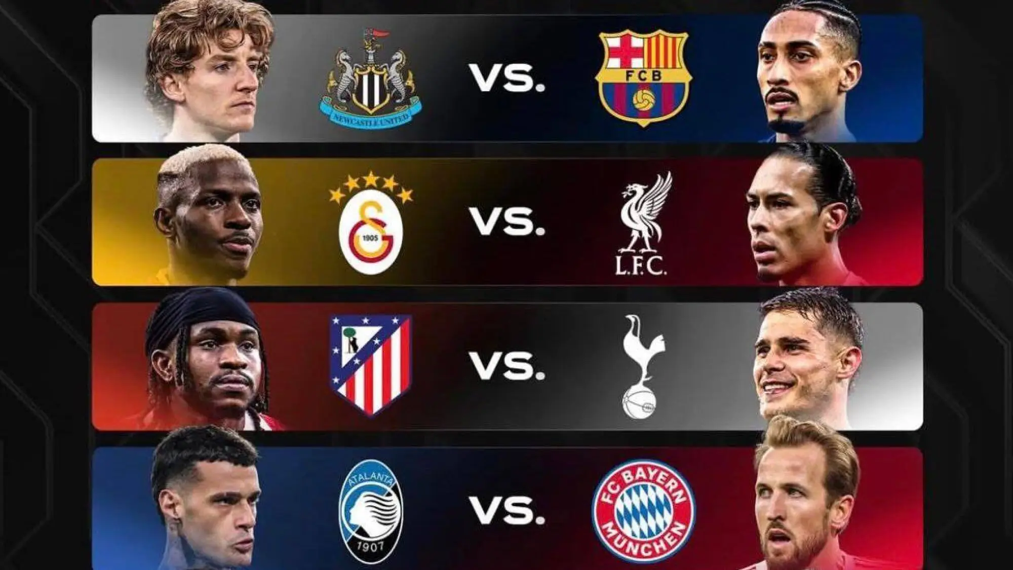 Duelos de Champions League hoy., Web