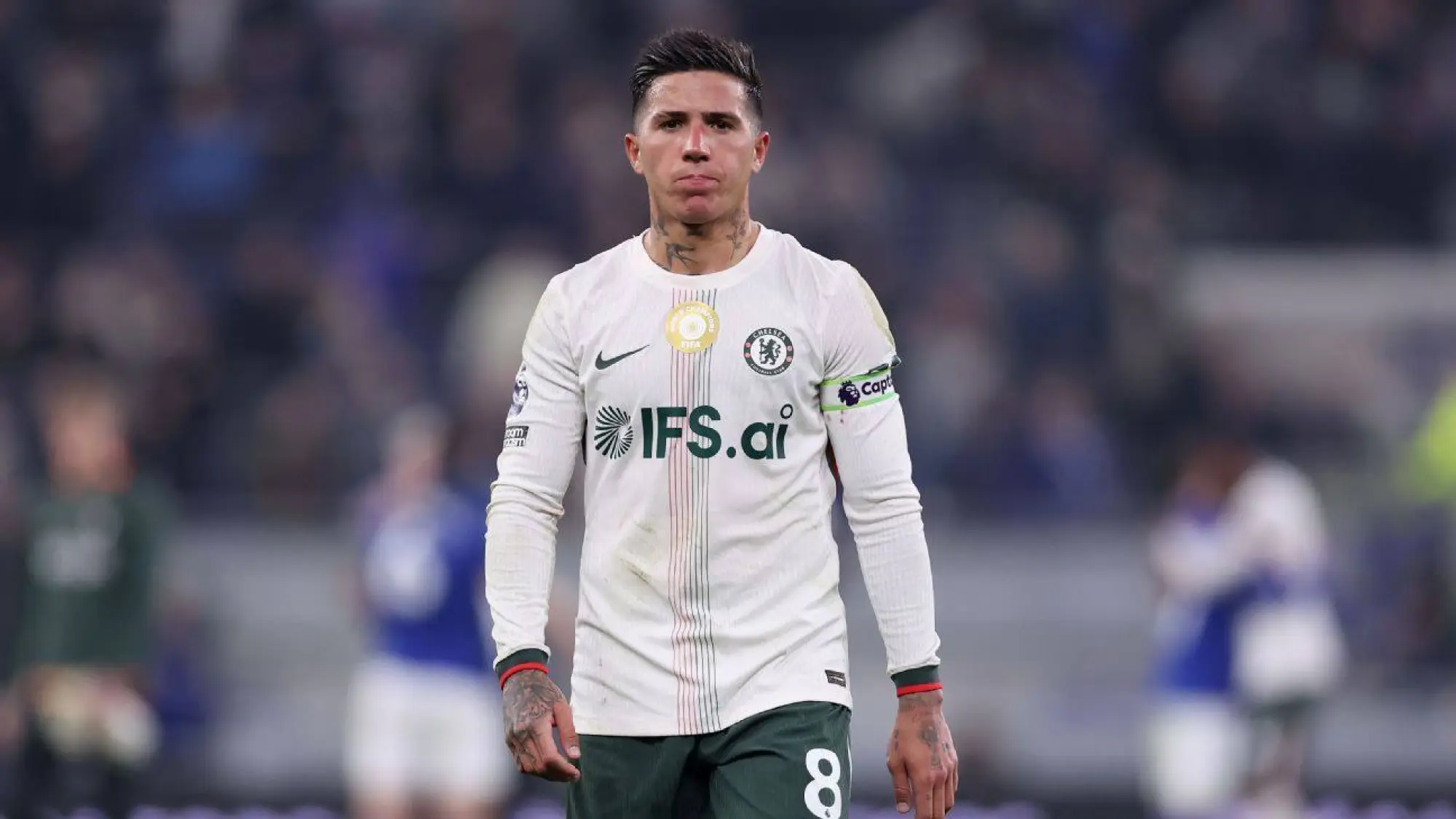 Enzo Fernández es sancionado en Chelsea. , Getty Images